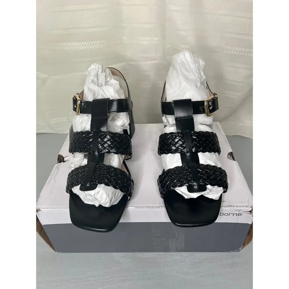 Liz Claiborne Clegan Heeled Sandals Black Womens Size 9 Wide
